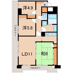 ライオンズマンション仲間町の物件間取画像